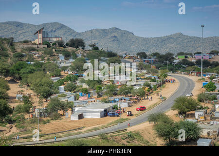 Shacks, shantytown, township, Katutura, Windhoek, Namibia Stock Photo