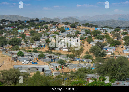 Shacks, shantytown, township, Katutura, Windhoek, Namibia Stock Photo