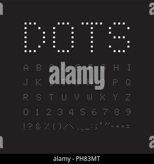 White square font on black background. Abstract geometric vector letters. Stock Vector
