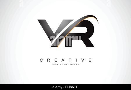 VR Letter Design with Brush Stroke and Modern 3D Look Vector ...