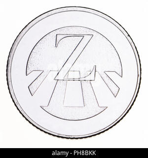 British 10p coin (reverse) from 2018 'Alphabet' series, celebrating Britishness. Z - Zebra Crossing Stock Photo