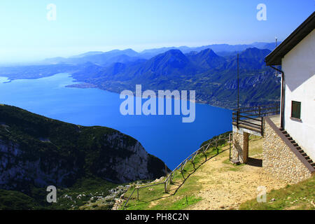 View on lake Garda from Punta Telegrafo (2200m) Stock Photo