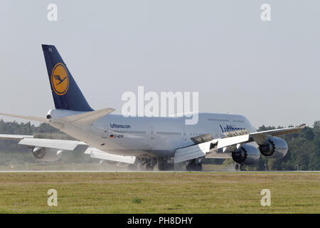 Boeing 747-800 of Lufthansa. Stock Photo