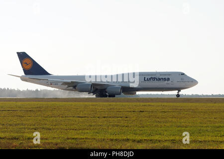 Boeing 747-800 of Lufthansa. Stock Photo