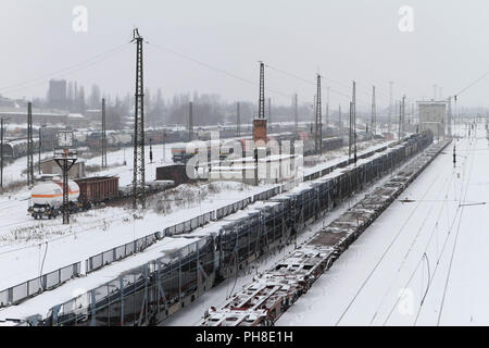 Freight station in Leipzig - Engelsdorf. Stock Photo