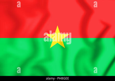 3D Flag of Burkina Faso. 3D Illustration. Stock Photo