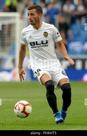 Barcelona, Spain. 26th Aug, 2018. 26th August 2018, RCDE Stadium, Cornella El Prat, Spain; La Liga football, RCD Espanyol versus Valencia CF; Gaya of Valencia CF Credit: Pedro Salado/UKKO Images/Pacific Press/Alamy Live News Stock Photo