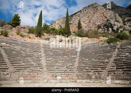 Theatre, Sanctuary of Apollo, Delphi archaeological site, Sterea Hellas, Greece, Europe Stock Photo