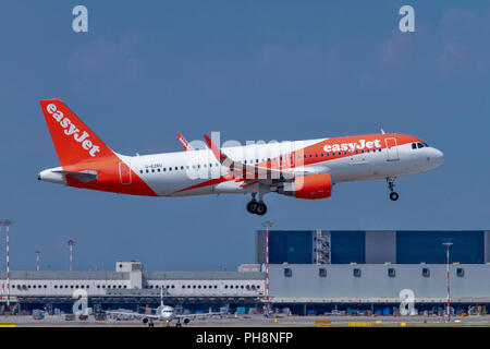 EasyJet Airbus A320-200 at Milan - Malpensa (MXP / LIMC) Italy Stock Photo