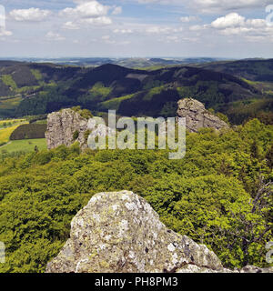 view from rock formation Bruchhauser Steine Stock Photo