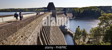 Moehne Reservoir concrete dam, Germany Stock Photo