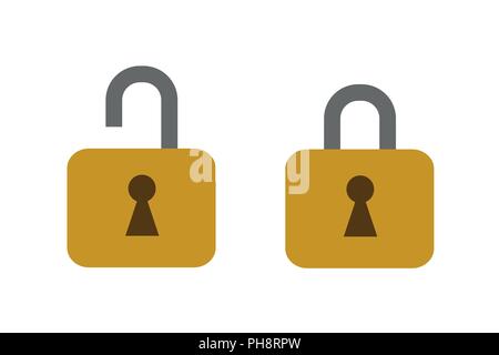 opened and closed lock icon vector illustration EPS10 Stock Vector