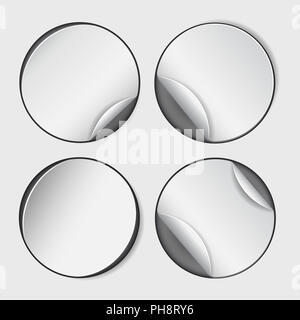 Blank, white round promotional sticker Stock Photo