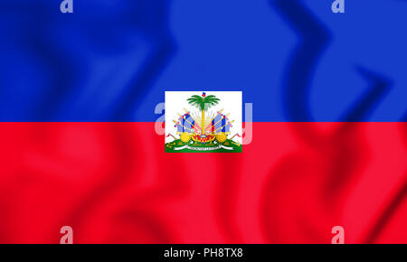 3D Flag of Haiti. 3D Illustration. Stock Photo