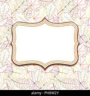 Frame labels on background with autumn leaves. Stock Photo