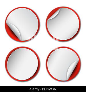 Blank, white round promotional sticker Stock Photo