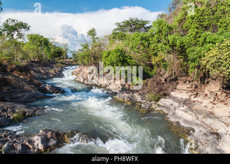River on Don Khon Island, 4000 Islands, Laos Stock Photo