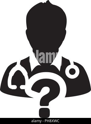 Question icon online doctor consultation vector male person profile ...