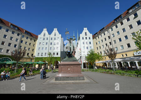 Altstadt, Denkmal St. Georg, Propststrasse, Nikolaiviertel, Mitte, Berlin, Deutschland Stock Photo
