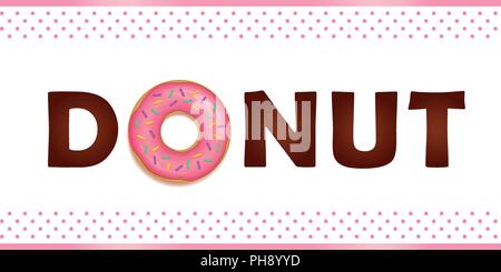 donut typography sweet breakfast vector illustration EPS10 Stock Vector