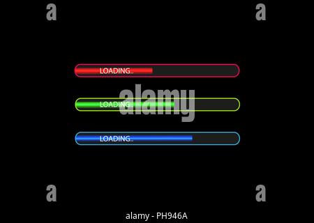 Progress loading bar with lighting. Concept technology. Vector illustration Stock Vector