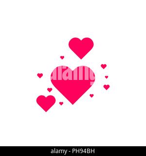 Heart shape pink and red confetti vector Valentines Day background Stock Vector