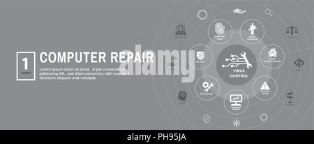 Big Data Security Maintenance Icon w Wrench and Gear Tools for Technician to Use when Scanning Systems - Internet or Information Technology Repairs Stock Vector