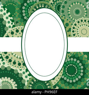 Patterned frame background invitation circular ornament green Stock Photo