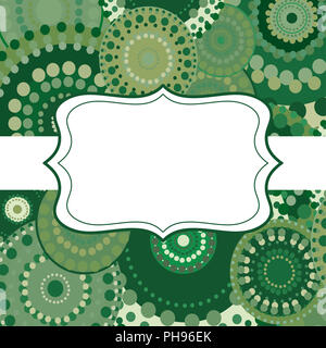 Patterned frame background invitation circular ornament green Stock Photo