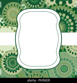 Patterned frame background invitation circular ornament green Stock Photo