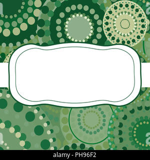 Patterned frame background invitation circular ornament green Stock Photo