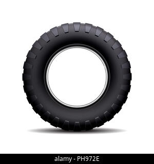 Car tire isolated on white background. Stock Photo