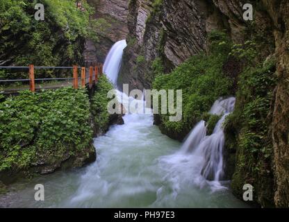 Waterfalls in the Toggenburg valley, Thurfaelle Stock Photo