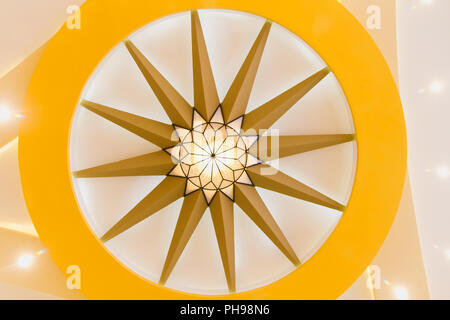 Colorful Morden Ceiling Design Ideas,Unique Ceiling backgrounds and textures with lights Stock Photo