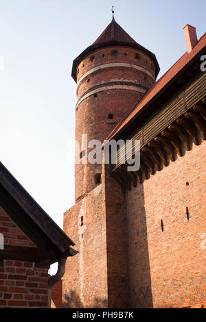 Fourteenth-century Gothic Castle of Warmian Bishops in Olsztyn, Poland Stock Photo