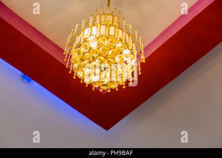 Colorful Morden Ceiling Design Ideas,Unique Ceiling backgrounds and textures with lights Stock Photo