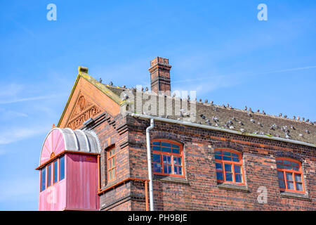 Stoke on Trent,Staffordshire/UK-04.05.2018:Fragment of Middleport pottery factory on bank of Trent and Mersey canal.19th century historic industrial a Stock Photo