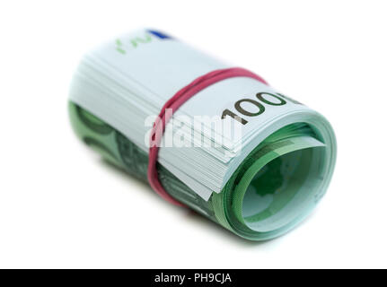 One hundred euro banknotes roll Stock Photo
