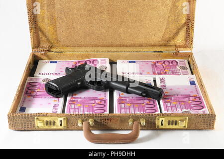 Suitcase Full of Banknotes Stock Photo