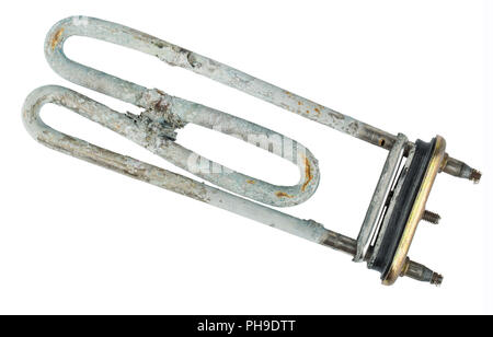Broken heating element of water heater Stock Photo