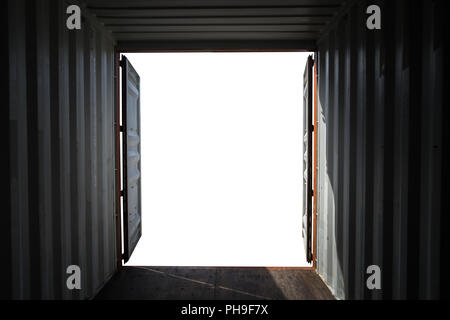 Open Side Container, border frame container on white background Stock ...