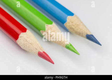 Conceptual visualization of RGB color pencils Stock Photo