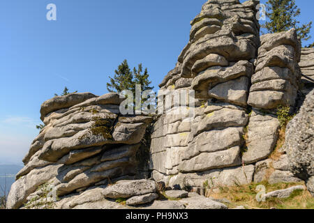 Granites and boulders in the Dreisesselberg nature reserve Stock Photo