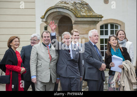 Prince Charles visits his cousinship, Castle Langenburg, Germany Stock Photo