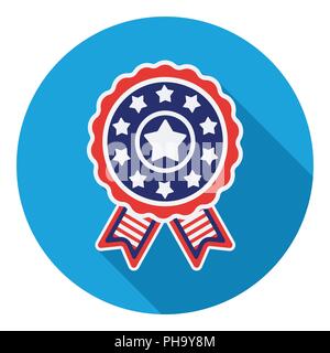 Vote emblem icon in flat style isolated on white background. Patriot day symbol vector illustration. Stock Vector