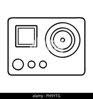 Action camera icon in outline style isolated on white background. Ski resort symbol vector illustration. Stock Vector