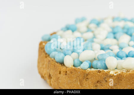 Rusks with traditional Dutch blue anise sprinkles Stock Photo