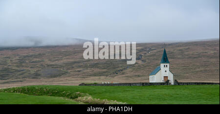 Tjorn church at Vatnsnes Peninsula - Iceland Stock Photo