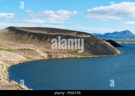 Skutustadagigar pseudo-craters in the lake Myvatn area - Iceland Stock Photo