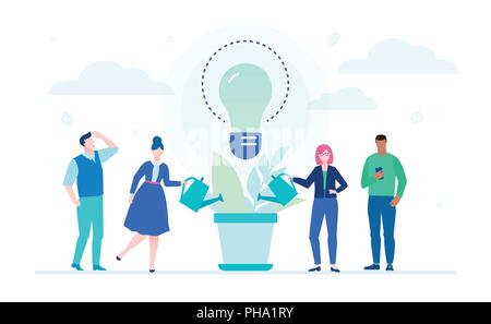 Growing ideas - flat design style illustration Stock Vector